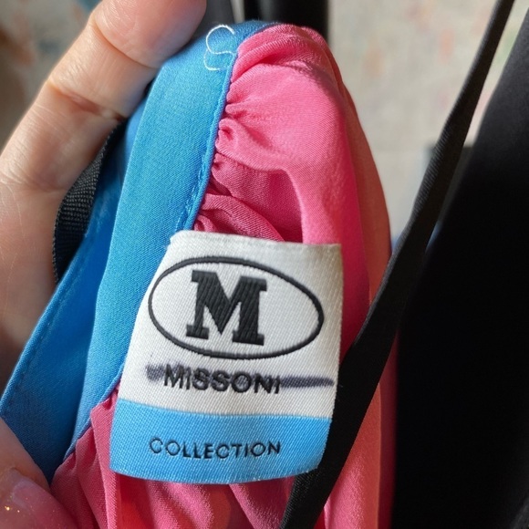 NWT M MISSONI Colorblock Silk Midi Dress - Picture 6 of 8